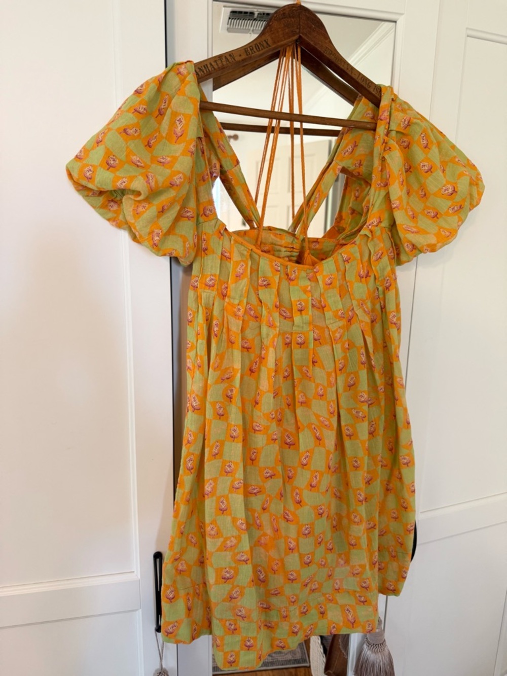 Free People Printed Marina Mini Dress By - Citrus Combo Sz S baby doll